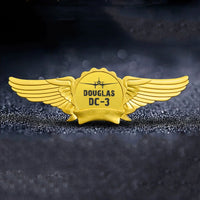 Thumbnail for Douglas DC-3 & Plane aviation badge in polished metal.