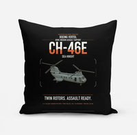 Thumbnail for Boeing Vertol CH-46E Sea Knight design on black pillow