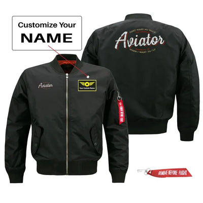 Aviator - Dont Make Me Walk Pilot Jackets (Customizable) aviation design printed on comfortable shell with classic fit design.