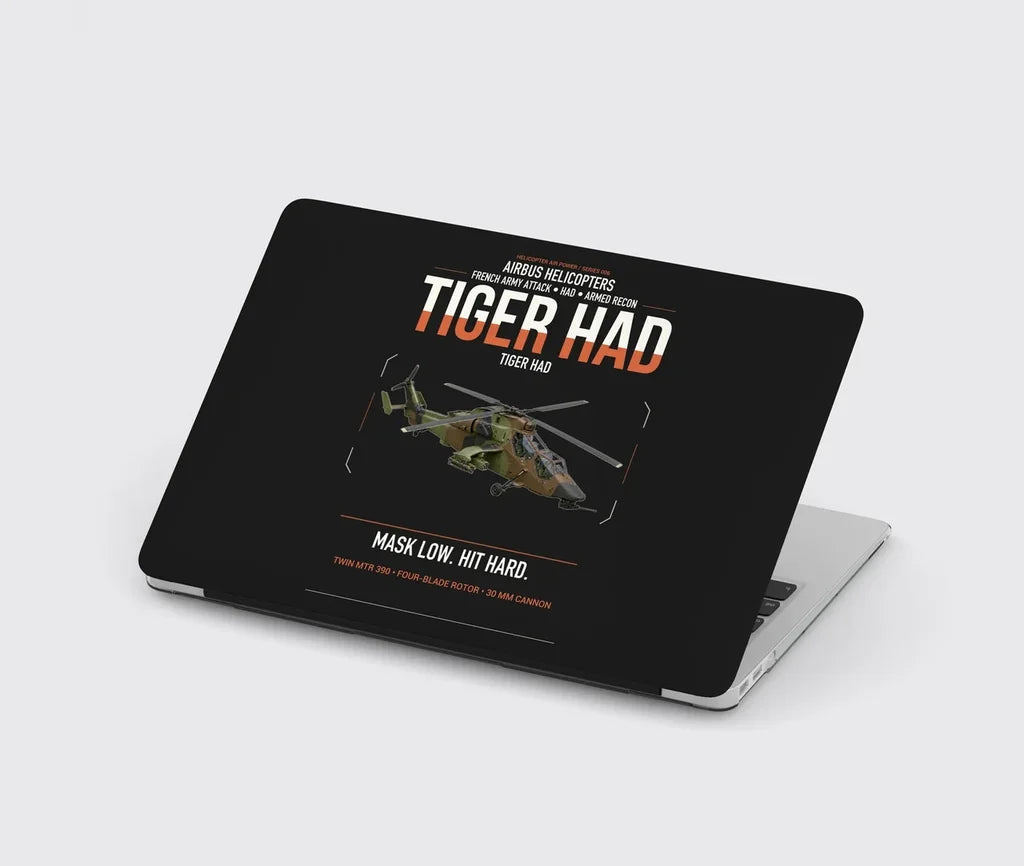 Airbus Helicopters Tiger HAD design on black MacBook case