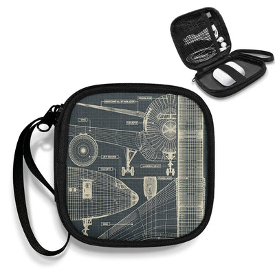 Airplanes Fuselage & Details 2 Portable aviation portable headphone bag in padded polyester.