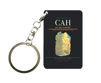 Cà Mau Airport (CAH) design on black key chain