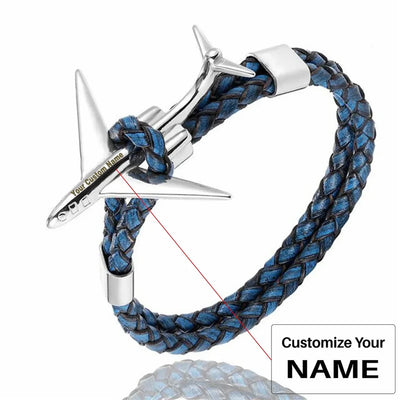 Super Cool Airplane aviation-themed bracelet, polished metal.