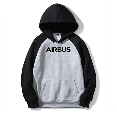 Airbus & Text aviation design on colourful cotton blend colourful hoodie.
