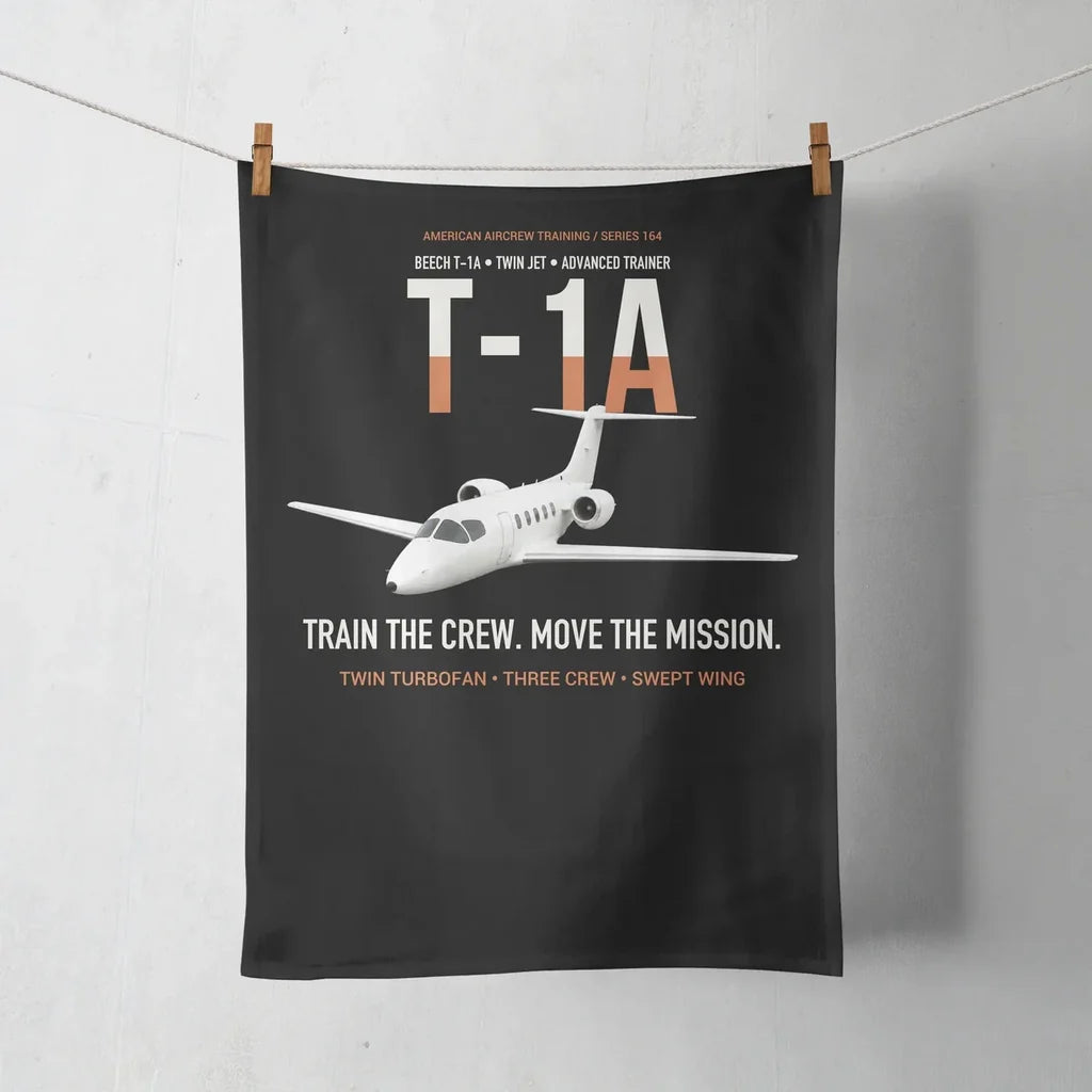 T-1A Jayhawk Advanced Jet Trainer design on black towel