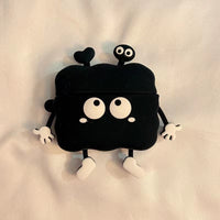 Thumbnail for Square Little Black AirPods Protective Cover: Cute Cartoon Silicone Soft Shell aviation themed premium AirPods case for AirPo.