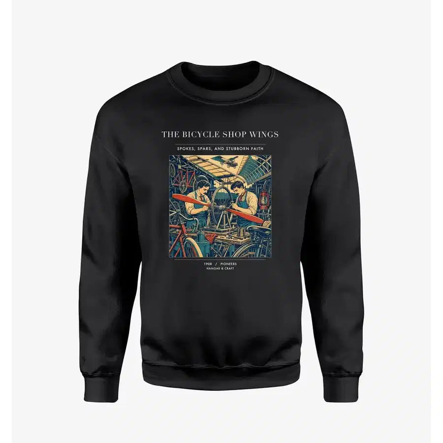 VINTAGE G4323 - The Bicycle Shop Wings - Designed Sweatshirts design on black