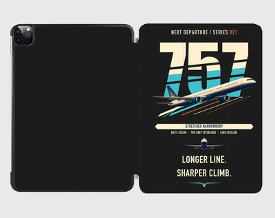 Boeing 757-300 design on black ipad tablet case