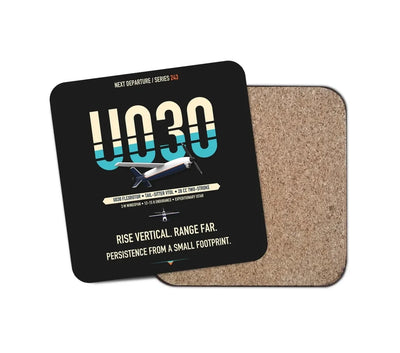 Airbus U030 Flexrotor design on black 1 piece coaster