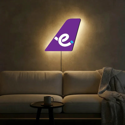 HK Express Airlines aviation design on durable metal with LED aircraft tail wall art.