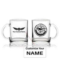 Thumbnail for Aviation Lovers Coffee & aviation design on coffee tea glass, heat-resistant glassware.
