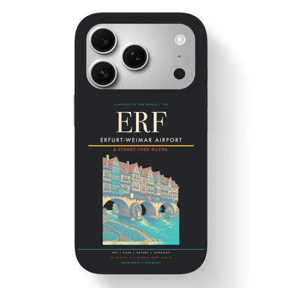 Erfurt Airport (ERF) design on black iPhone 17 Pro MagSafe case