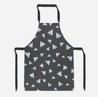 Thumbnail for Paper Airplanes (Gray) aviation design on durable cotton blend kitchen apron.