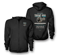Thumbnail for TRENT 900 design on black zipped hoodie