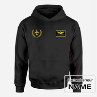 Thumbnail for Leaf aviation design on soft cotton blend men's hoodie with small chest logo.