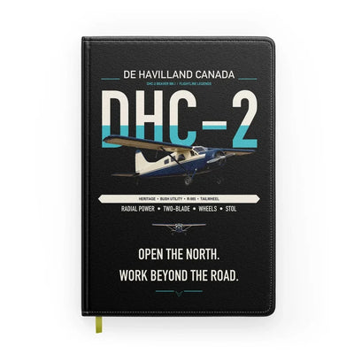 DHC-2 Beaver Mk I design on black notebook