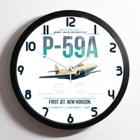 Thumbnail for P-59A Airacomet design on white framed wall clock