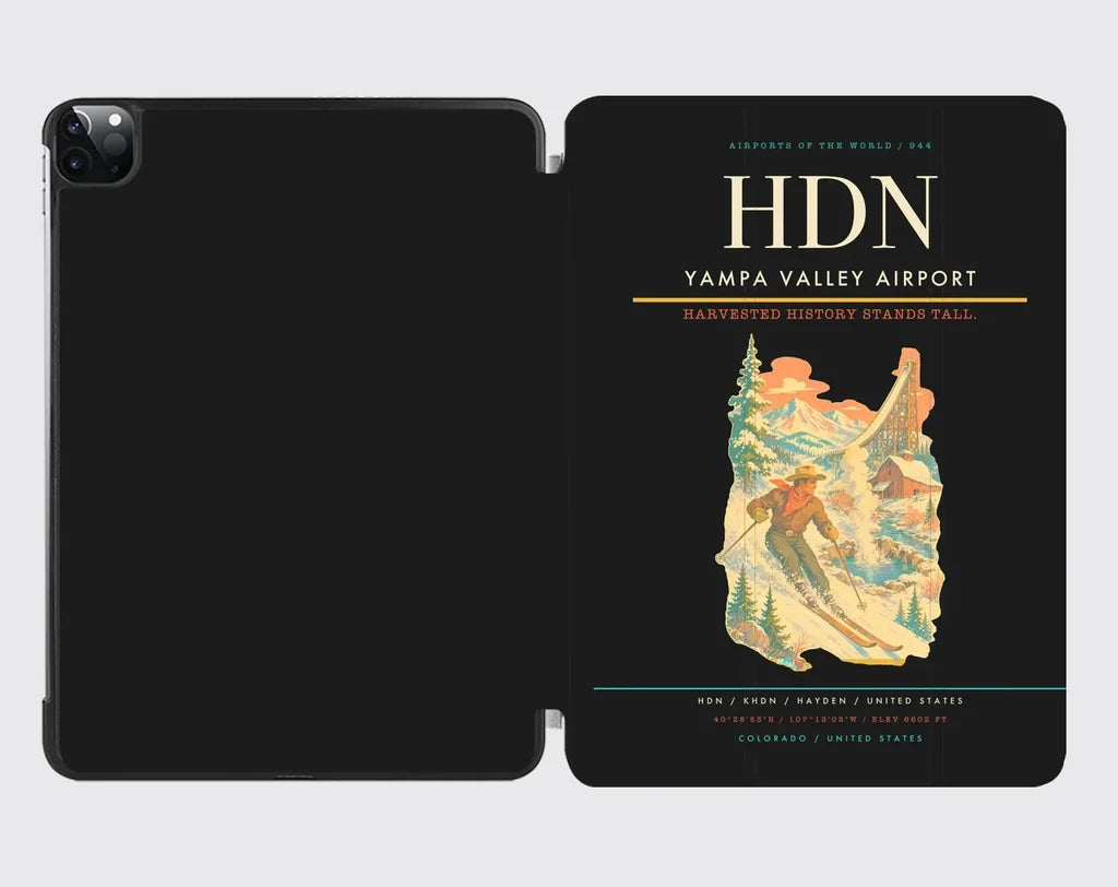 Yampa Valley Airport (HDN) design on black ipad tablet case