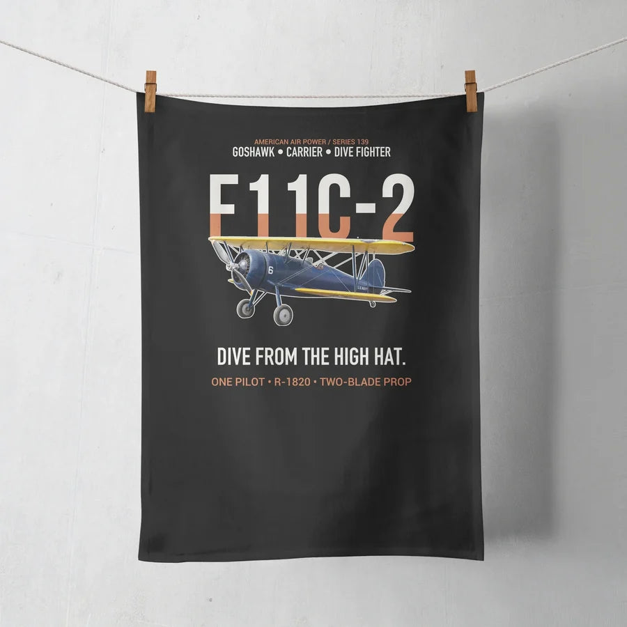 F11C-2 Goshawk Dive from the High Hat design on black towel