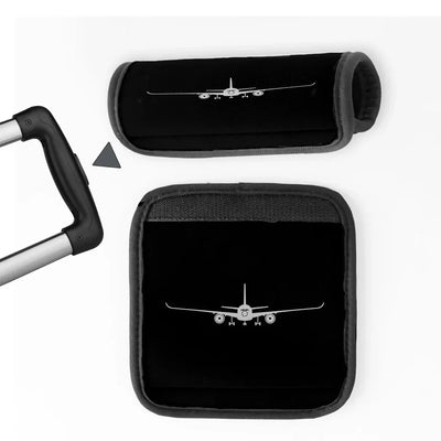 Airbus A350 Silhouette Neoprene aviation design luggage handle cover, soft silicone construction.