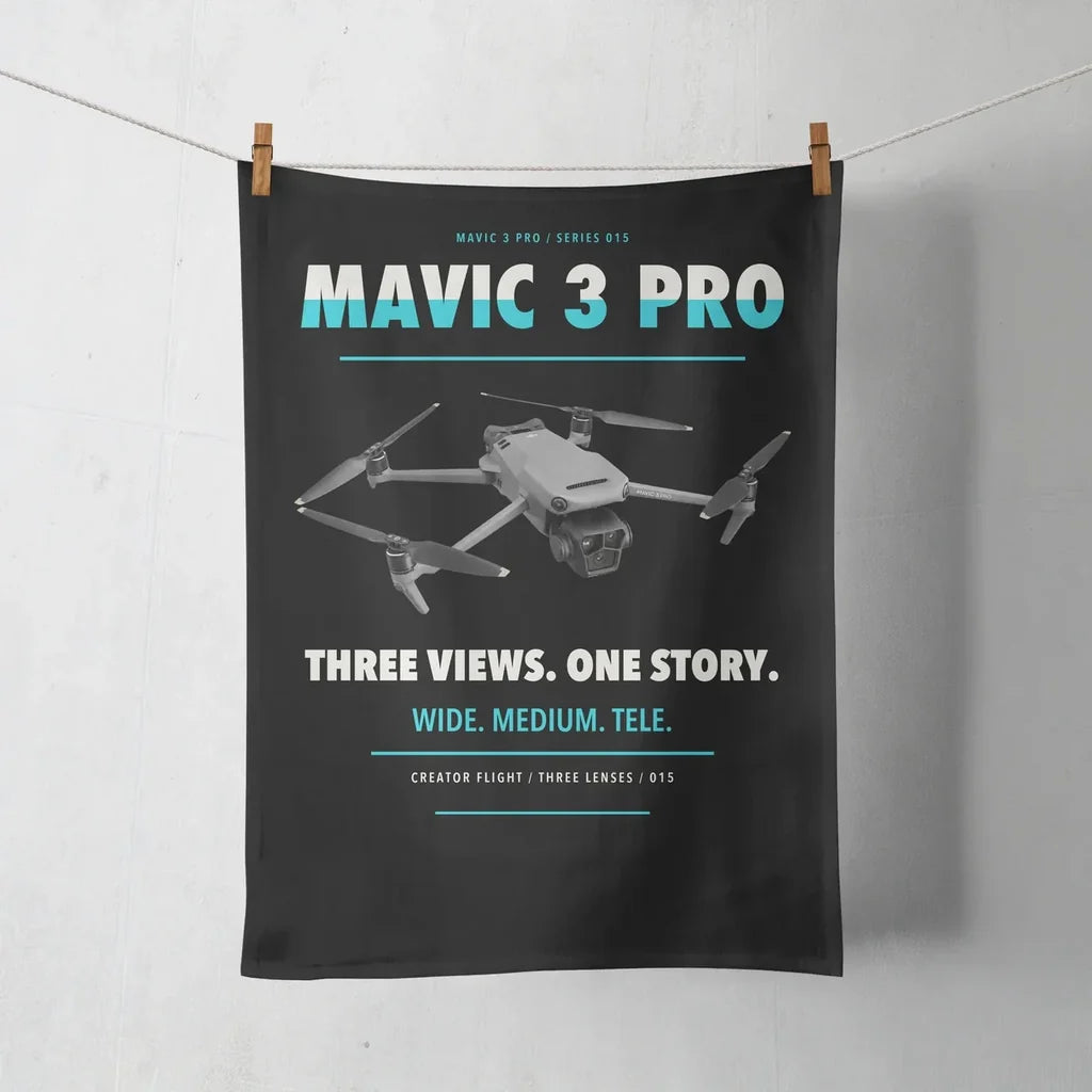 DJI Mavic 3 Pro design on black towel