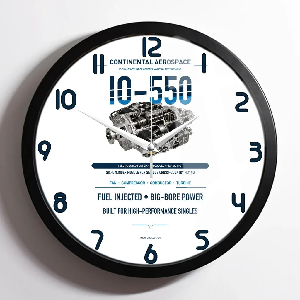 IO-550 design on white framed wall clock