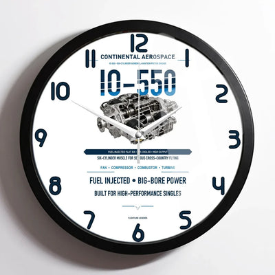 IO-550 design on white framed wall clock