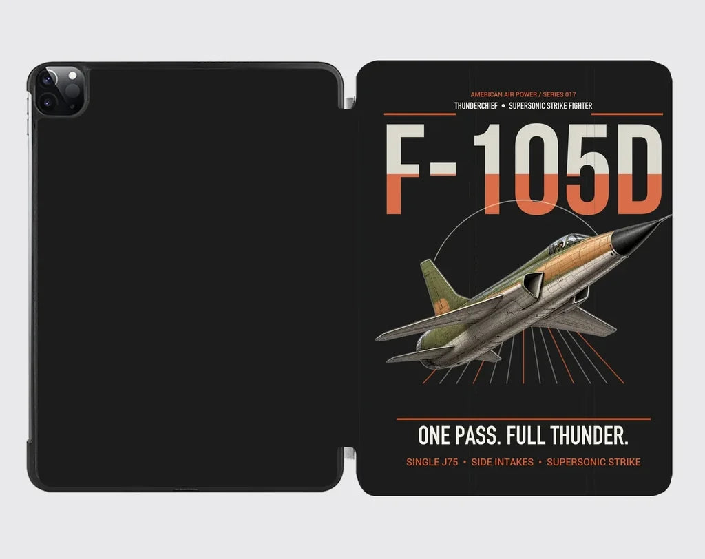 F-105D Thunderchief design on black ipad tablet case