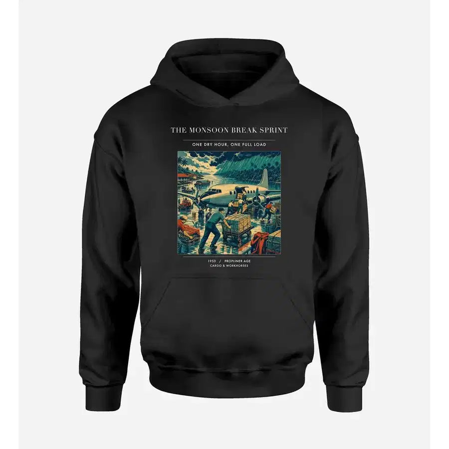 VINTAGE G4495 - The Monsoon Break Sprint - Premium Hoodie design on black premium