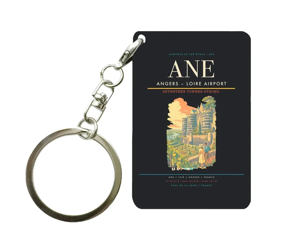 Angers – Loire Airport (ANE) design on black key chain