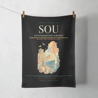 Thumbnail for Southampton Airport (SOU) design on black towel