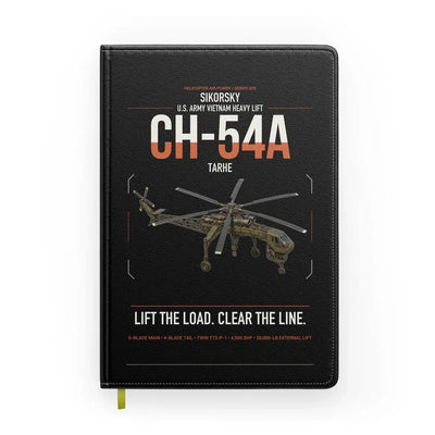 Sikorsky CH-54A Tarhe design on black notebook