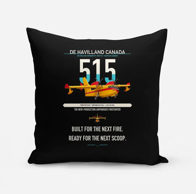 De Havilland Canadair 515 design on black pillow