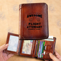 Thumbnail for Flight Attendant aviation leather wallet in leather.