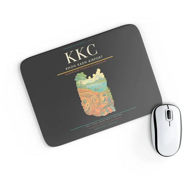 Khon Kaen Airport (KKC) design on black rectangle mouse pad