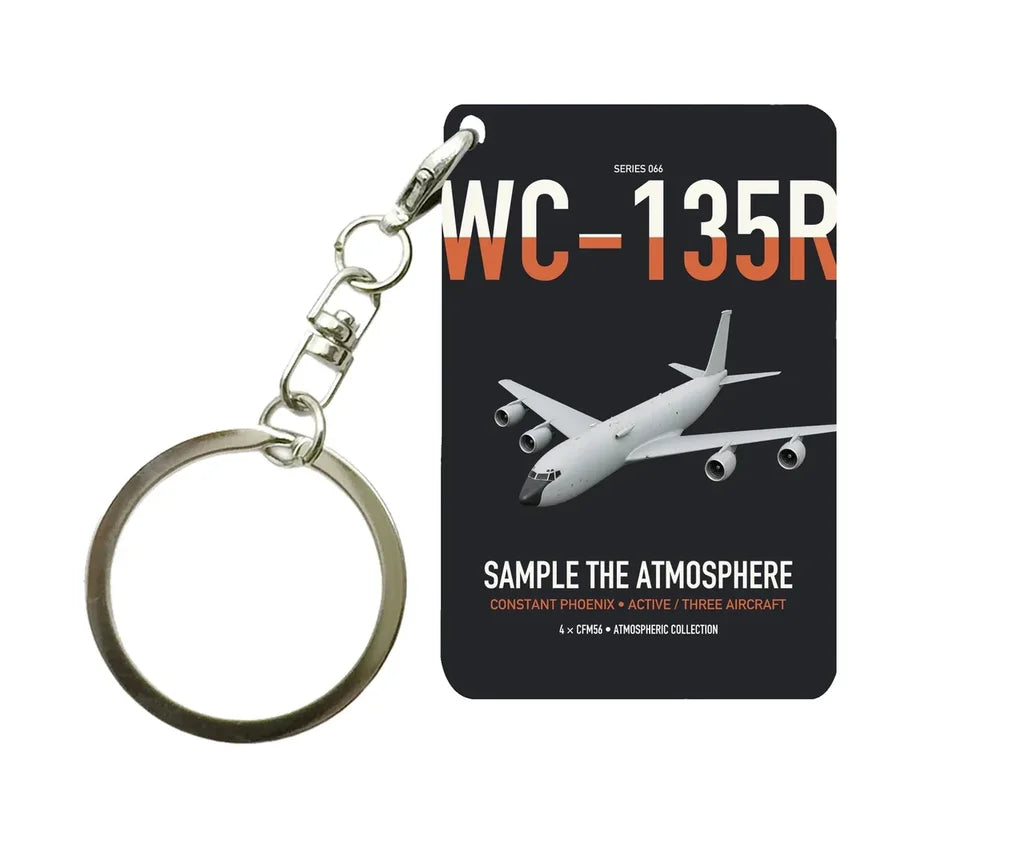 WC-135R Constant Phoenix design on black designed key chain, double-side print