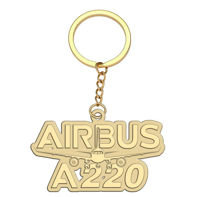 Amazing Airbus A220 aviation hollow key chain in polished alloy.