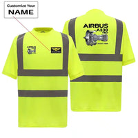 Thumbnail for Airbus A330neo & Trent 7000 aviation design printed on soft cotton reflective T-shirt.