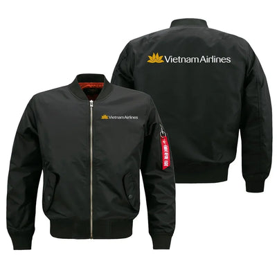 Vietnam Airlines logo on black bomber jacket