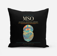 Thumbnail for Missoula Montana Airport (MSO) design on black pillow