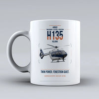 Thumbnail for Airbus H135 design on white ceramic mug, double-side print