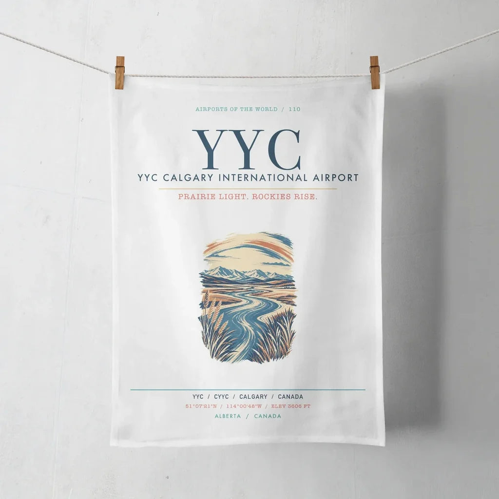 YYC Calgary International Airport (YYC) design on white towel
