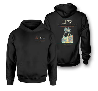 Lome-Tokoin International Airport (LFW) design on black double-side hoodie