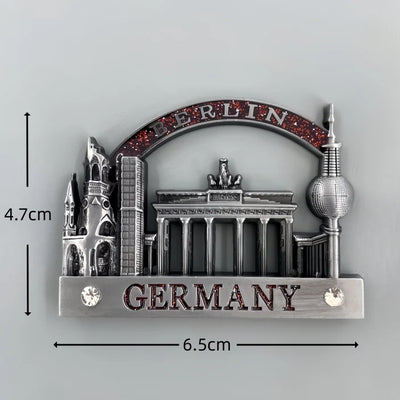 Berlin Brandenburg Gate 3D Metal Fridge aviation design 3D metal magnet sticker in 3D metal with magnetic back.