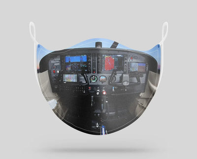 Cessna 172 Cockpit aviation face mask in breathable cotton blend.