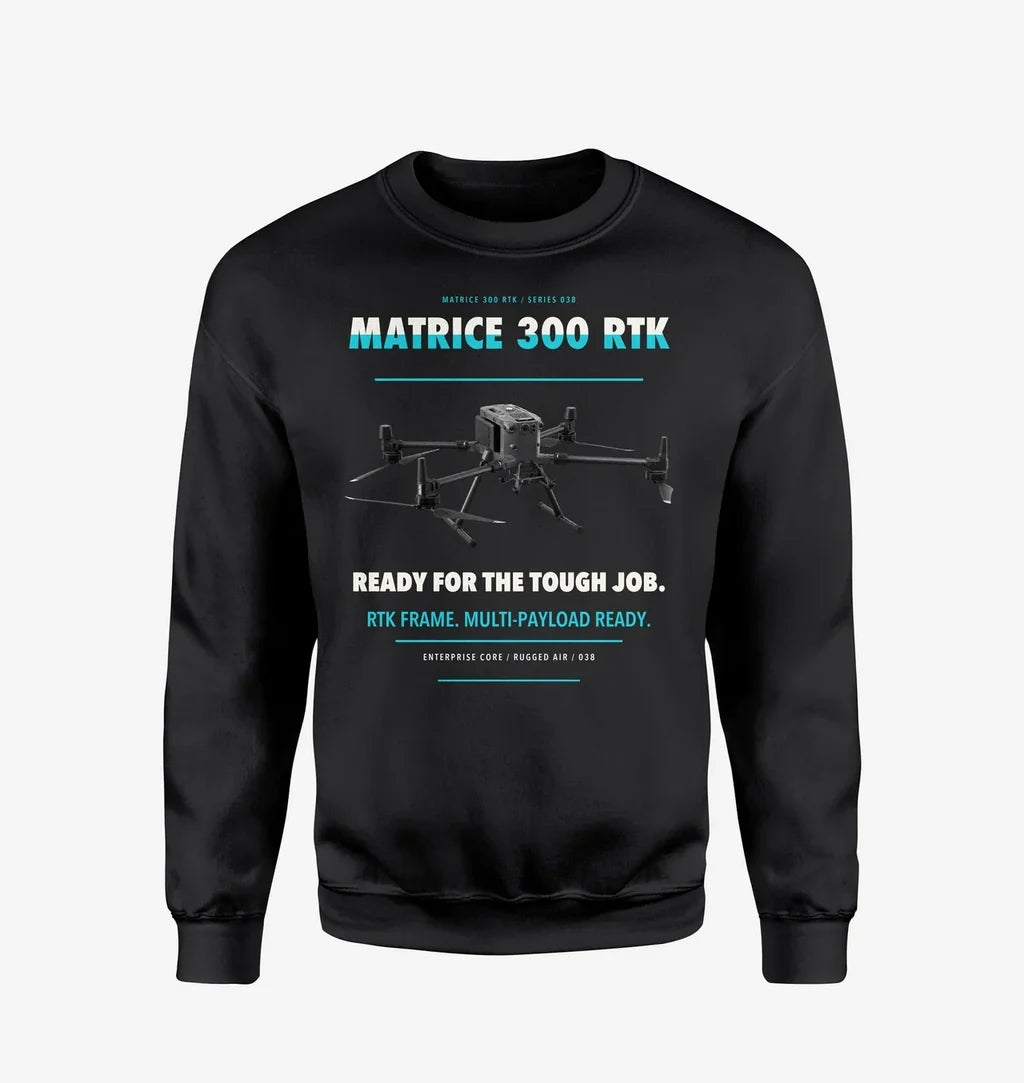 DJI Matrice 300 RTK design on black sweatshirt