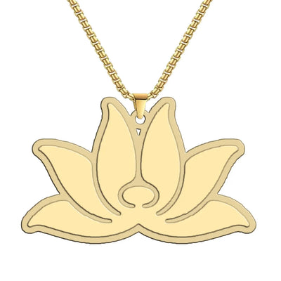 Side view of Vietnam Airlines aviation hollow necklace in polished metal, polished finish.