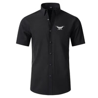 Thumbnail for Drone Silhouette Short Sleeve aviation design printed on soft cotton 2D-printed shirt.
