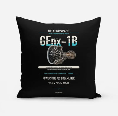 GEnx-1B design on black pillow