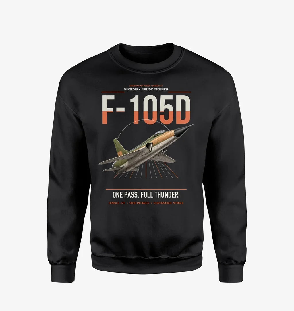 F-105D Thunderchief design on black sweatshirt